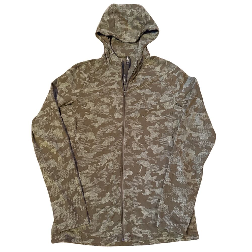 Lululemon Men’s Surge‎ Warm Full Zip Jacquard Hooded Heritage Camo Green Medium